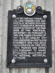 1994 NHI Marker in University of Santo Tomas commemorating the Battle of Manila (1945)