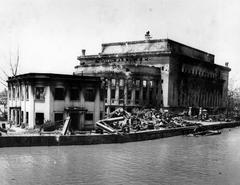 Fire damage to the Manila Post Office building in 1945