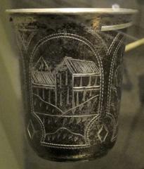Engraved sterling silver Kiddush cup from Russia