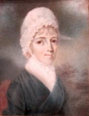 Portrait of Joyce Mears Myers by Edward Green Malbone, circa 1803, oil on ivory