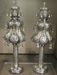 Silver Torah finials from circa 1850