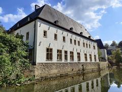 Luxembourg National Museum of Natural History viewed from the left bank of the Alzette river