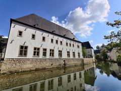 Luxembourg National Museum of Natural History viewed from the left bank of the Alzette River