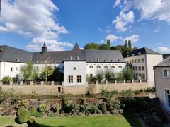 Luxembourg National Museum of Natural History from left bank of Alzette river