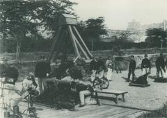Austro-Hungarian artillery unit exercising at the Viennese Arsenal in 1898