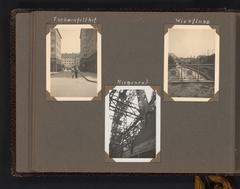 Couple Berti Hoppe and Herman Besselaar at Fuchsenfeldhof with detail of giant Ferris wheel at the Prater and city view of Vienna in 1930s