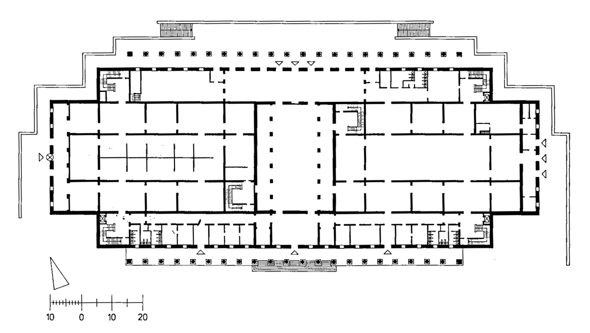 Ground floor plan of Haus der Kunst museum in Munich