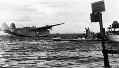 Boeing 314 California Clipper seaplane docked off Cavite Navy Yard Philippines 1939