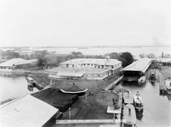 Historical view of Cavite Navy Yard at U.S. Naval Station Sangley Point Philippines 1899