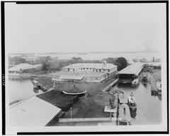 Palace and Navy yard in Cavite, Philippine Islands historic black and white photograph