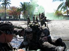 Philippine Navy Special Warfare Group member in combat medic exercise at Naval Base Cavite