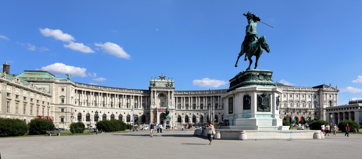 Heldenplatz in Vienna, Austria with Neue Hofburg Palace