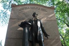 Close-up of Wendell Phillips statue in Boston Public Garden