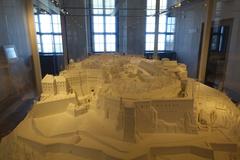 Model of Festung Königstein fortress in Sachsen displayed in museum