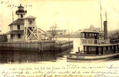 New Canal Lighthouse in New Orleans Louisiana historical postcard from early 1900s