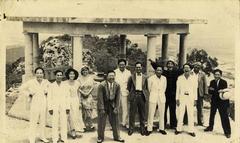 1934 Taiwan Homeland Concert outdoor photo at Kaohsiung Shoushan with musicians Jiang Wen-ye, Weng Rong-miao, Lin Qiu-jin, Gao Ci-mei, Yang Zhao-jia, Lin Jin-sheng, Peng Jin-guo, Chen Wan, Lin Cheng-mu, Yang Ji-chun