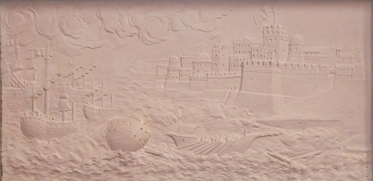 Relief showing the Osman siege of Malta 1565 at the Church of the Maltese Order in Vienna