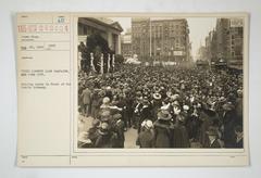 Selling Liberty Bonds in front of the New York Public Library during the Third Liberty Loan Campaign in 1918