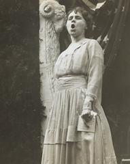 Marcella Craft singing the Star Spangled Banner in front of the Liberty Theater at 42nd St & 5th Avenue, New York City