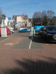 Electric car charging station at Belvedere parking lot in Brühl