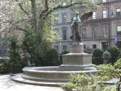 George Robert White Memorial in Public Garden Boston with statue and fountain