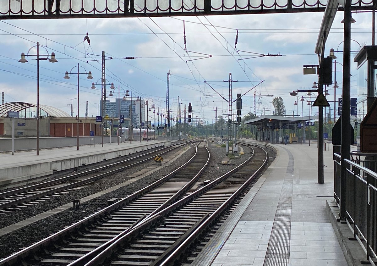 Railway tracks at Dresden Central Station with southeastern view