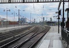 Railway tracks at Dresden Central Station with southeastern view