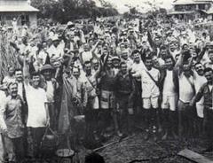 Former Cabanatuan POWs celebrating after successful prison camp raid