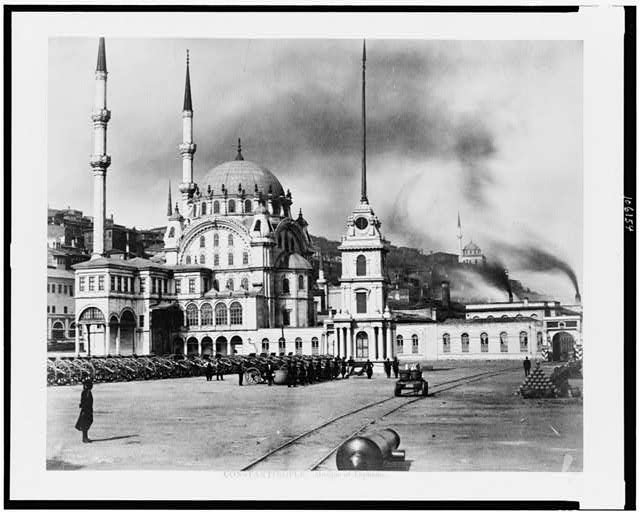 Nusretiye Mosque with Tophane Clock Tower, Istanbul, 1860-1890