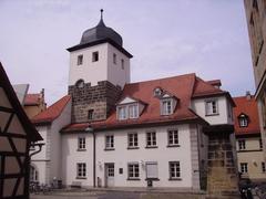 View of Universität Bamberg building with blue sky