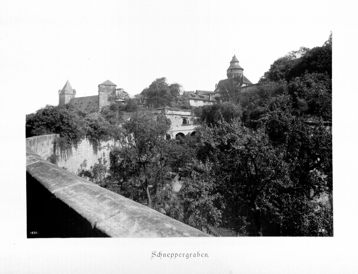 Historic view of Schneppergraben (Vestnertorgraben) in Nuremberg from 1891