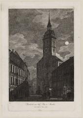 Etching of St. Peter's Church in Munich by Domenico Quaglio from 1811