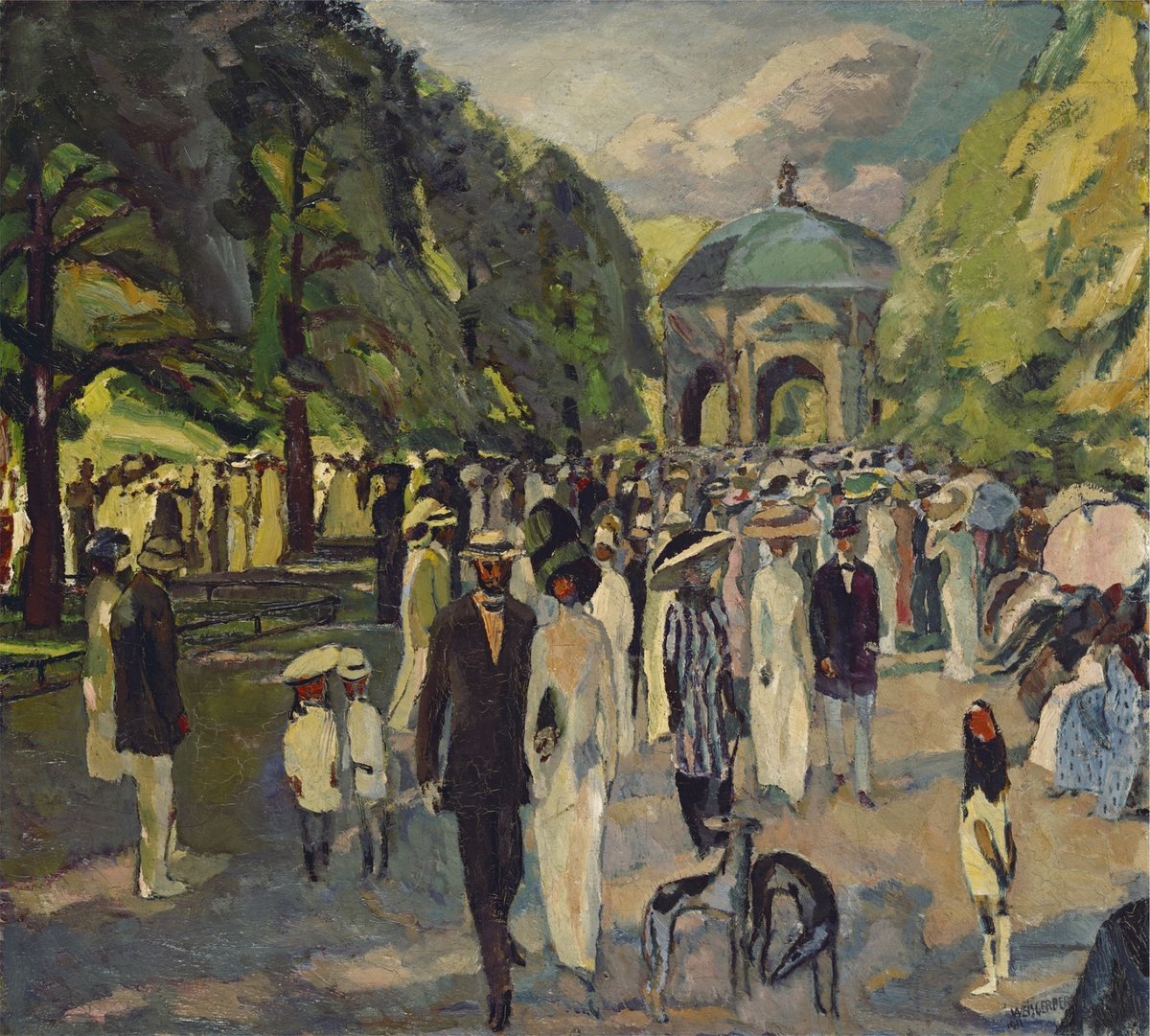 Painting of the Munich Court Garden in 1911 by Albert Weisgerber