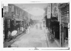 Historic Native Quarter in Shanghai with traditional buildings and street view
