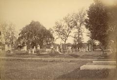 Historic Christian cemetery with tombstones at Narinda, Dhaka in the 1870s