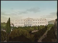 Color photochrom image of the Royal Palace in Athens