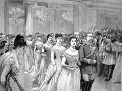 The official ball at the Royal Palace of Athens celebrating the wedding of Crown Prince Constantine and Princess Sophia in 1889
