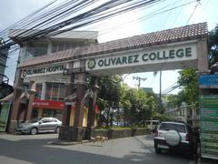 San Dionisio Bridge in Sucat, Parañaque City with SM City Sucat, Olivarez College, Olivarez Hospital, Liana's Supermarket, and Dr. A. Santos Avenue in the vicinity