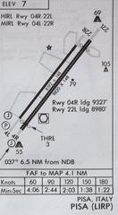 FAA airport diagram of Pisa International Airport LIRP from Terminal Change Notice June 1998