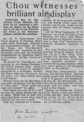 Premier Zhou Enlai visit Pakistan 1956 newspaper clipping