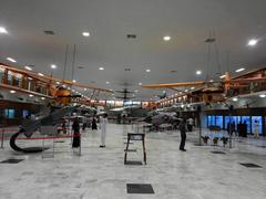 Inside view of Pakistan Air Force Museum Hall with aircraft displays