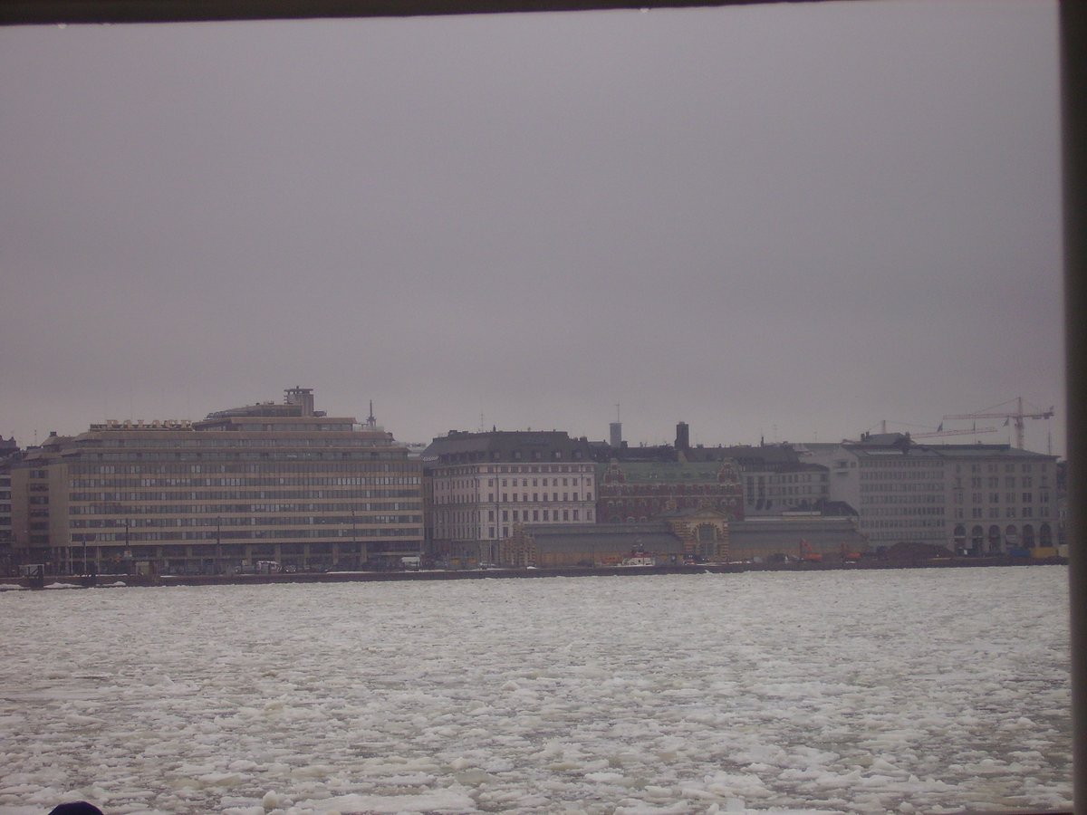 View of Helsinki city skyline from Suomenlinna Ferry