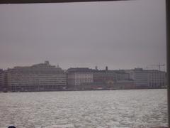 View of Helsinki city skyline from Suomenlinna Ferry