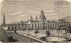 Historic Palacio de la Intendencia building in Santiago, Chile, photographed in 1872