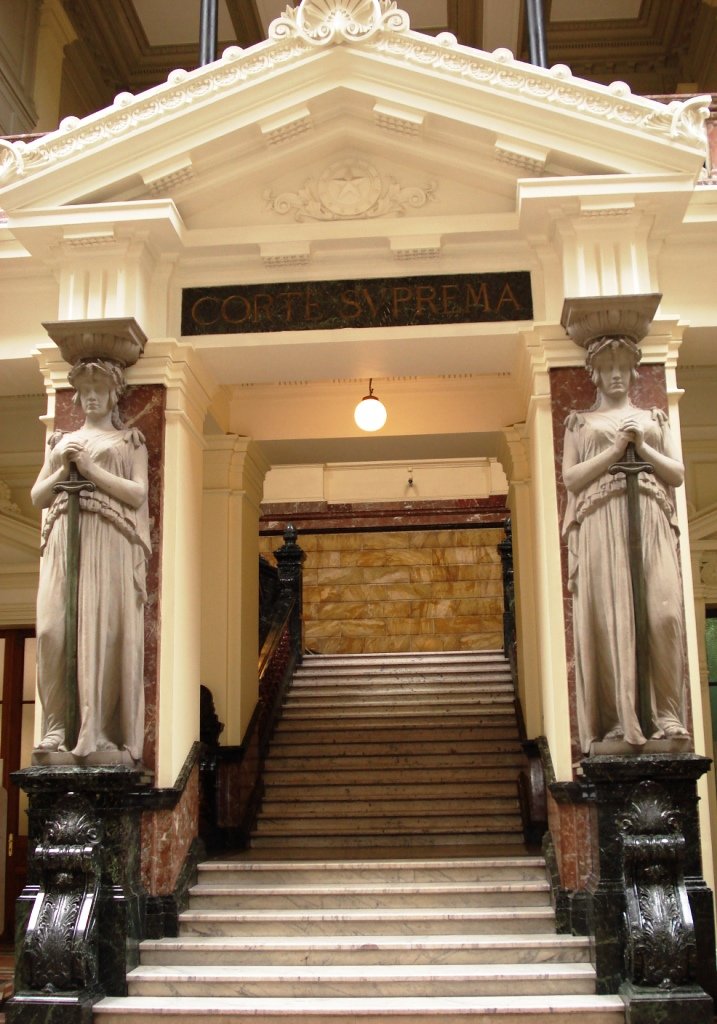 Staircase leading to the Supreme Court of Justice of Chile at the Palace of Tribunals