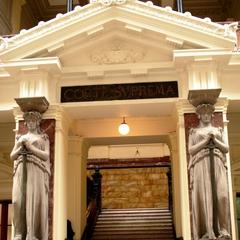 Staircase leading to the Supreme Court of Justice of Chile at the Palace of the Courts