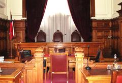 Courtroom of the Appeals Court of Santiago in the Palace of Courts, Santiago Chile