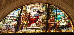 Stained glass window in the Palace of the Courts of Justice in Santiago, Chile