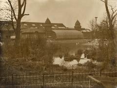 Artis zoo birdhouse with pond and plants in Amsterdam 1911