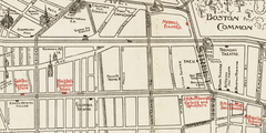 Detailed 1895 map of Boston, Massachusetts, highlighting streets and landmarks